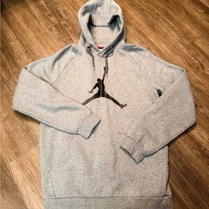 Jordan Gray Heather Pullover Hoodie with Black Jumpman